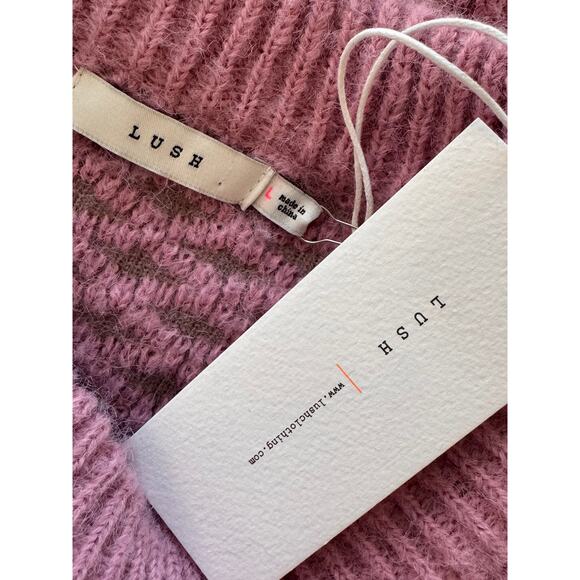 NEW LUSH NORDSTROM Women's Mauve Bauble Knit Sweater Size L - Picture 4 of 5